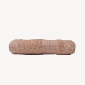 Salmon Pink Dash Striped Hand Towel