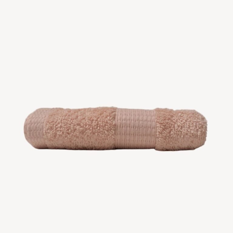Salmon Pink Dash Striped Hand Towel
